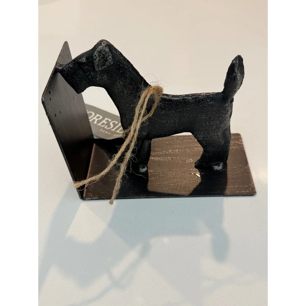 Foreside Home & Garden Scottie Dog Metal Bookend‎ Distressed Black FDAO00092 NEW